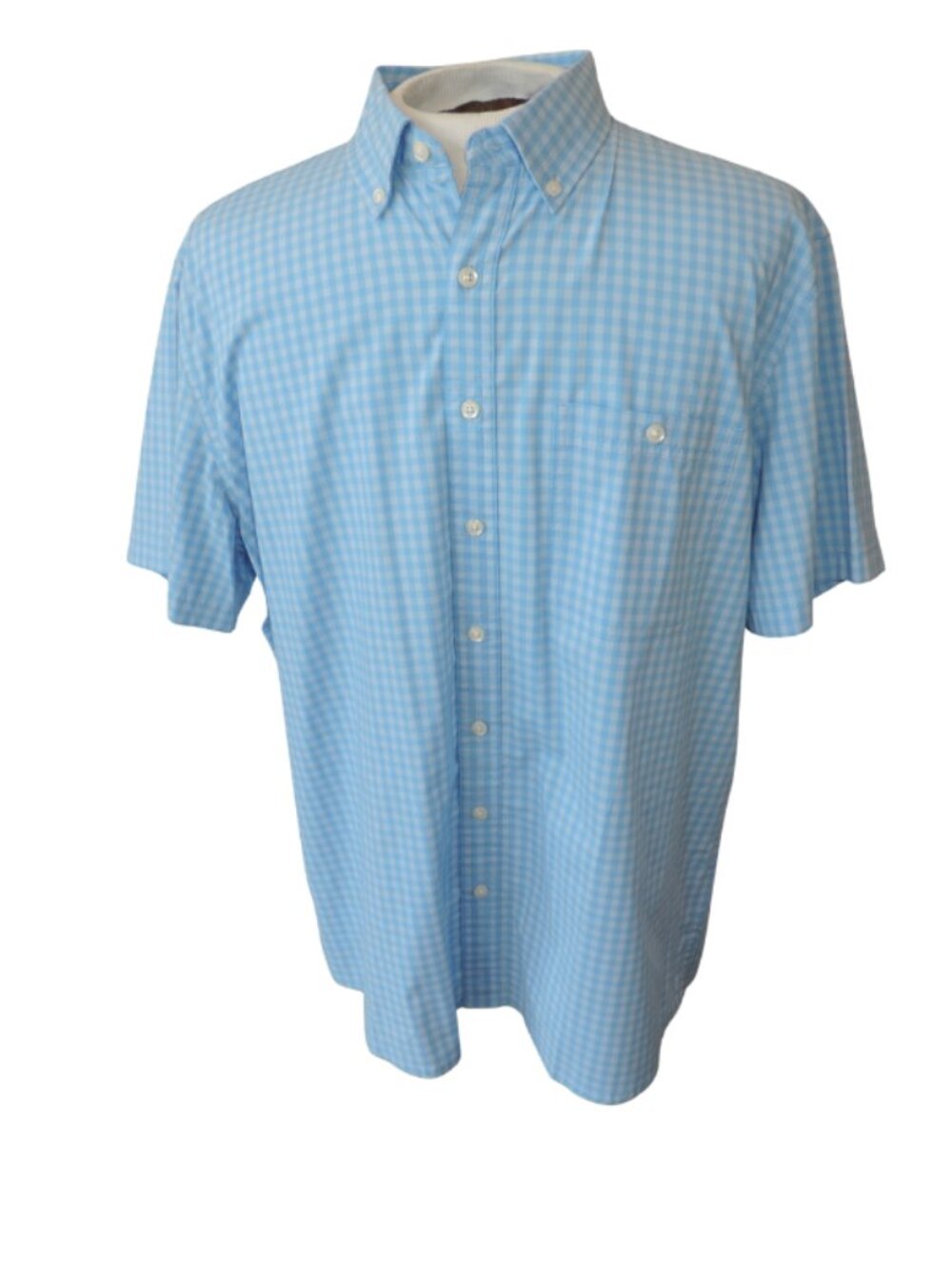 croft & barrow Light Blue Gingham Short-Sleeve Button-Down Shirt